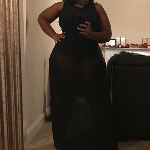 Maxi Dress with sheer bottom